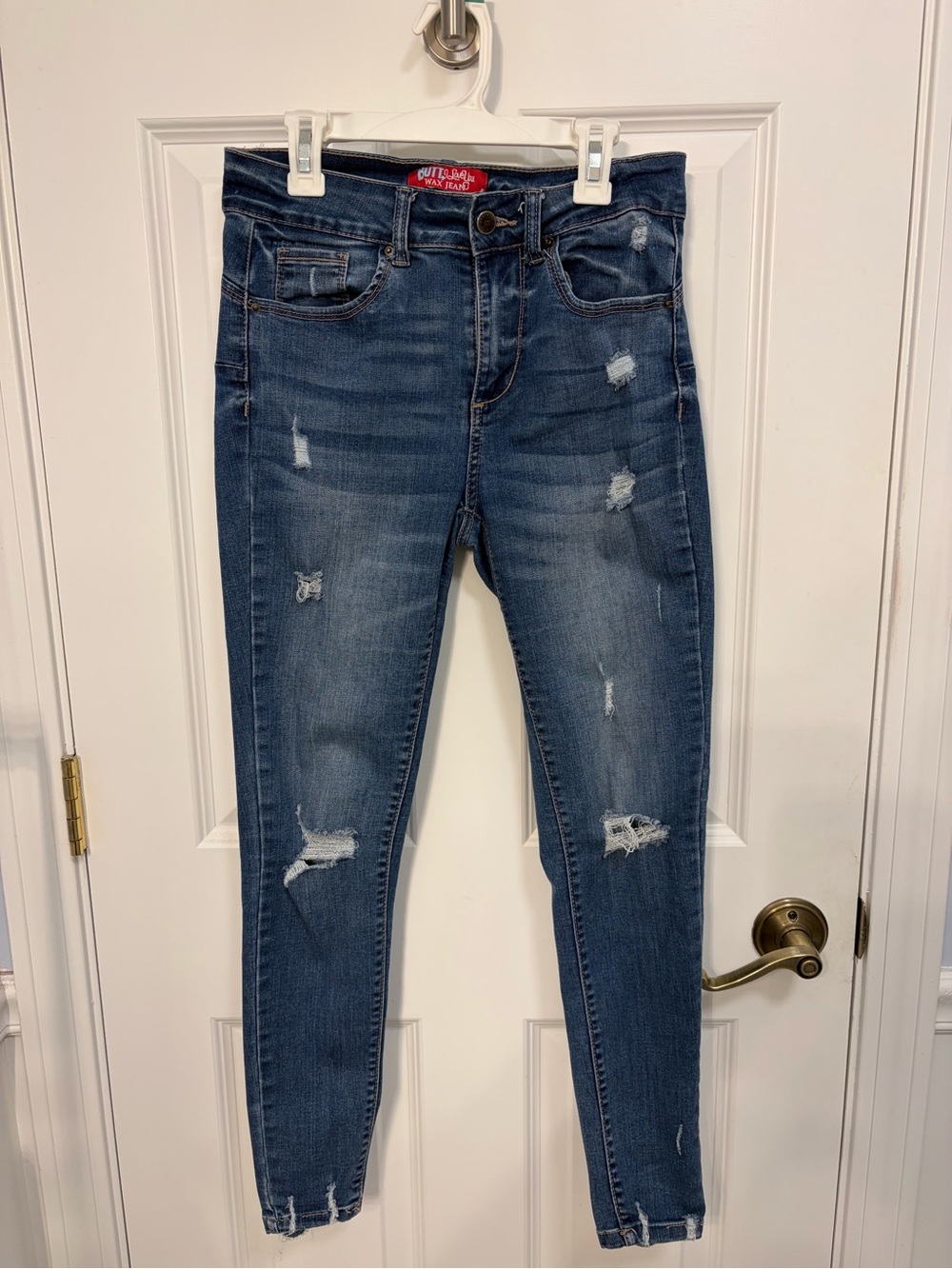 Wax Jeans BUTT I LOVE YOU skinny leg jeans. Size 5/27. Five pocket. Button/zip